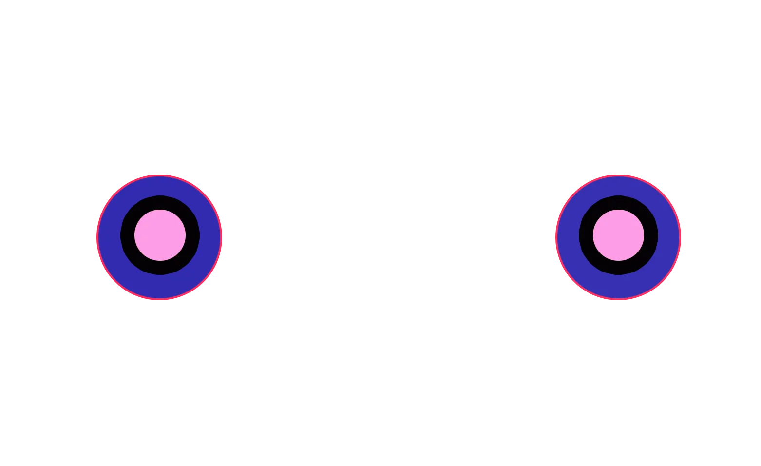 Dos circulos simulando cascos de música de color azul y rosa
