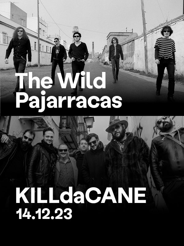 Cartel del grupo The wid Pajarracas junto con KilldaCane